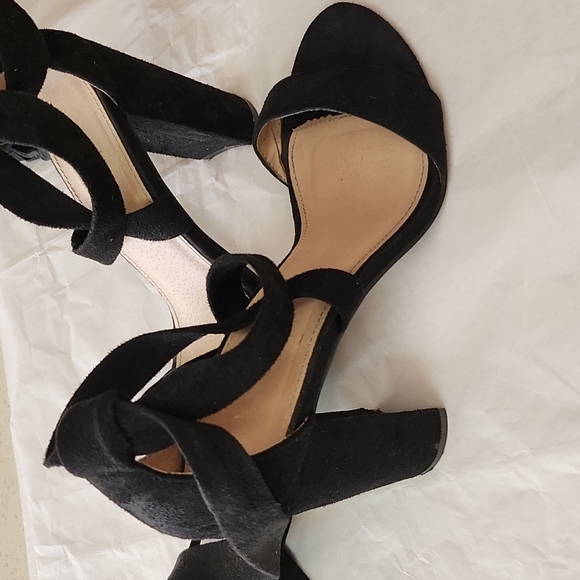 LILY11 BY GLAZE LACE UP HIGH BLOCK LEG WRAP STRAPPY DRESS SANDALS SIZE 8 - Picture 4 of 9